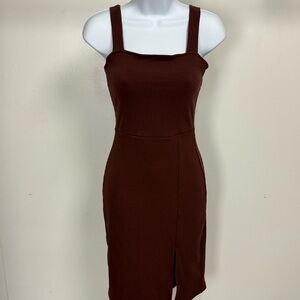 Elegant Brown Sleeveless Dress